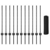 Poteaux de clôture 11 pcs U-Channel gris 80 cm en acier 