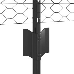 Poteaux de clôture 11 pcs U-Channel gris 80 cm en acier 