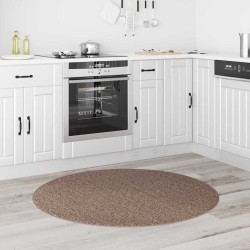 Tapis Shaggy avec dos en latex Marron ø120 cm 