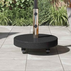 Base de parasol roulant pour poteaux de Ø38/48 mm - Granit noir, 30 kg. 