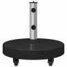 Base de parasol roulant pour poteaux de Ø38/48 mm - Granit noir, 30 kg. 