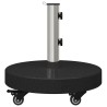 Base de parasol roulant pour poteaux de Ø38/48 mm - Granit noir, 30 kg. 