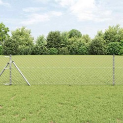 Clôture Argent 25 x 0.8 m Acier galvanisé 