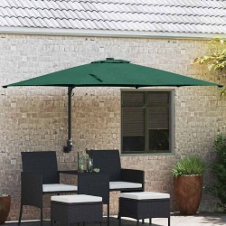Parasol mural de jardin vert 247 cm 