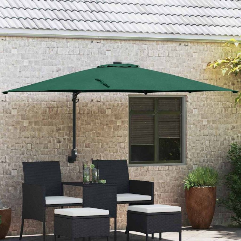 Parasol mural de jardin vert 247 cm 