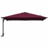 Parasol de jardin mural bordeaux rouge de 247 cm 