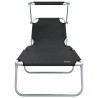 Chaises longues pliantes 2 pcs avec auvent en tissu Oxford 600D noir 