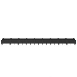 Jardinière avec piquets noir 362,5x42,5x28,5 cm PP 