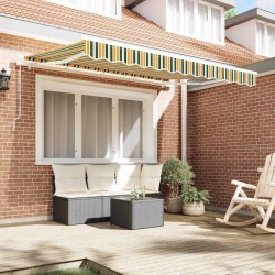 Tissu de Remplacement pour Store de 3.5x2 m Vert et Jaune 