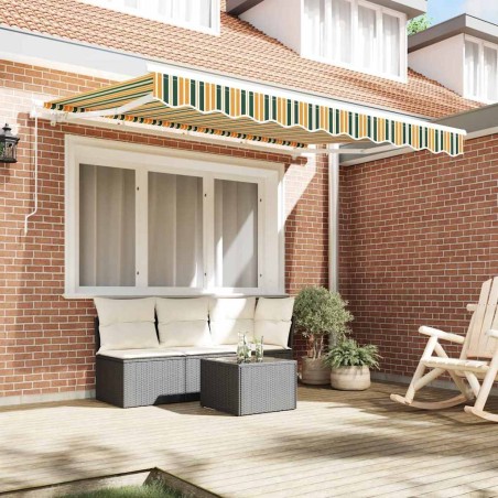 Tissu de Remplacement pour Store de 3.5x2 m Vert et Jaune 