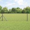 Jeu de Poteaux de Clôture Gris 0.4 x 25 m Acier galvanisé 