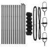 Jeu de Poteaux de Clôture Gris 0.4 x 25 m Acier galvanisé 