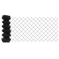 Jeu de Poteaux de Clôture Gris 0.4 x 25 m Acier galvanisé 