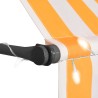 Auvent manuel rétractable avec LED 250 cm Blanc et orange 