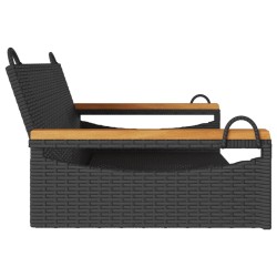 Balancelle noir 109x62x40 cm résine tressée 