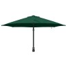 Parasol de jardin mural avec LEDs, vert, 248 cm 