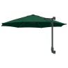 Parasol de jardin mural avec LEDs, vert, 248 cm 