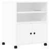 Support d'imprimante avec roulettes blanc 60x48x74 cm 