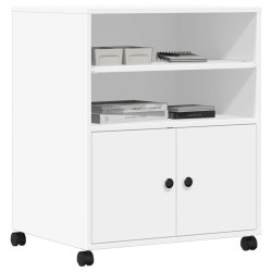 Support d'imprimante avec roulettes blanc 60x48x74 cm 