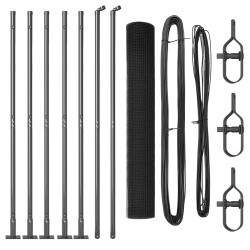 Kit de Poteaux de Clôture Gris Ensemble de 2 Gris Métal, PVC 