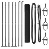 Kit de Poteaux de Clôture Gris Ensemble de 2 Gris Métal, PVC 