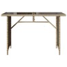Table de jardin avec dessus en verre beige 110x68x70 cm rotin 
