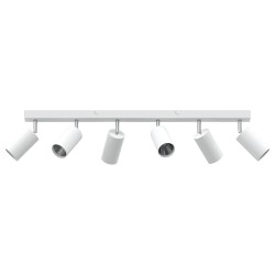 Projecteur plafond 6 voies ajustable blanc GU10 