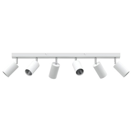 Projecteur plafond 6 voies ajustable blanc GU10 