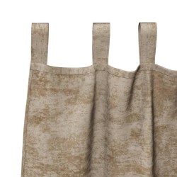 Rideaux en velours 2 pcs avec œillets Champagne 245x140 cm 