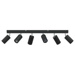 Projecteur plafond ajustable 6 voies noir GU10 