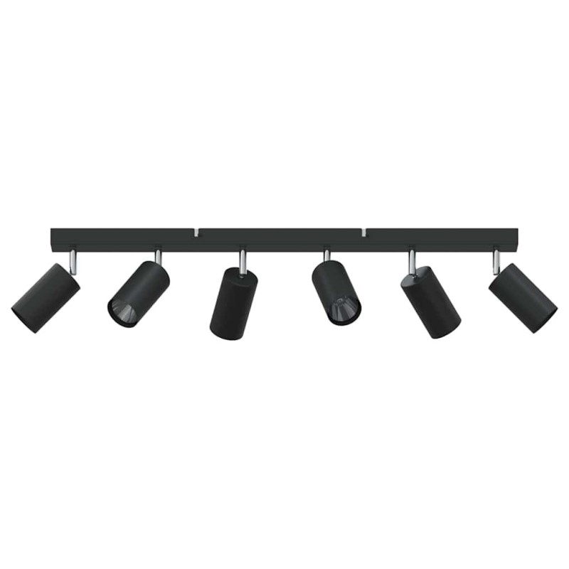 Projecteur plafond ajustable 6 voies noir GU10 