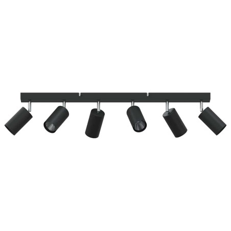 Projecteur plafond ajustable 6 voies noir GU10 