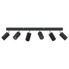 Projecteur plafond ajustable 6 voies noir GU10 
