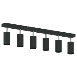 Projecteur plafond ajustable 6 voies noir GU10 