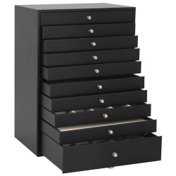 Boîte à bijoux 10 niveaux porte-montres noir 29x20,5x40,5 cm 