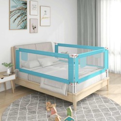Barrière de sécurité de lit d'enfant Bleu 100x25 cm Tissu 