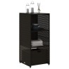 Armoire de rangement de jardin noir 50x55x115 cm résine tressée 