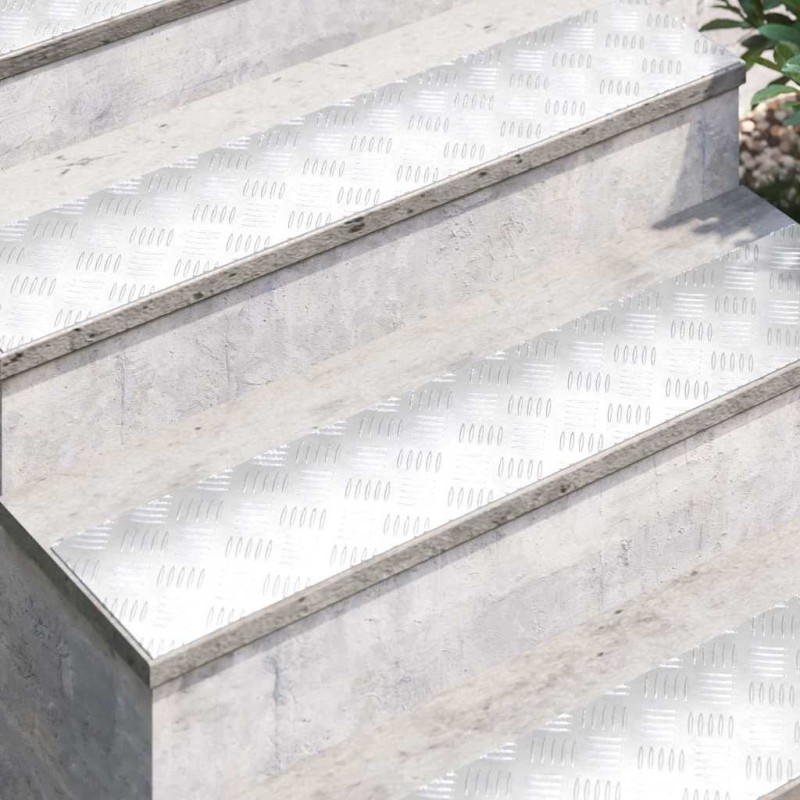Plaques d'Aluminium en Damier 4 pcs Antidérapantes 100x20 cm 