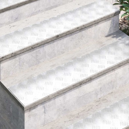Plaques d'Aluminium en Damier 4 pcs Antidérapantes 100x20 cm 