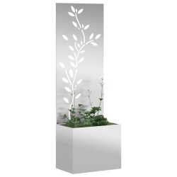 Jardinier avec Panneau Décoratif Argenté 50 x 140 cm 