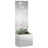 Jardinier avec Panneau Décoratif Argenté 50 x 140 cm 