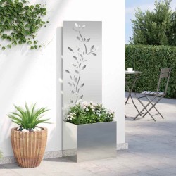 Jardinier avec Panneau Décoratif Argenté 50 x 140 cm 