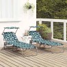 Chauffe-soleils pliants 2 pcs avec impression de feuilles 600D Tissu Oxford 