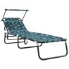 Chauffe-soleils pliants 2 pcs avec impression de feuilles 600D Tissu Oxford 