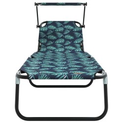 Chauffe-soleils pliants 2 pcs avec impression de feuilles 600D Tissu Oxford 