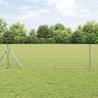 Clôture en fil soudé avec 13 poteaux 0.6x25 m Acier galvanisé 