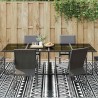 Tapis d'extérieur ARAKIL Noir et blanc Tissu, Polyester Grand 
