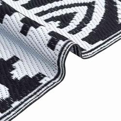 Tapis d'extérieur ARAKIL Noir et blanc Tissu, Polyester Grand 