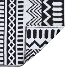 Tapis d'extérieur ARAKIL Noir et blanc Tissu, Polyester Grand 