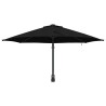 Parasol mural avec LED noir, 248 cm 